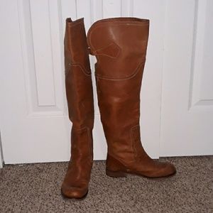 Tan Leather Timberland Over the Knee Boots 7